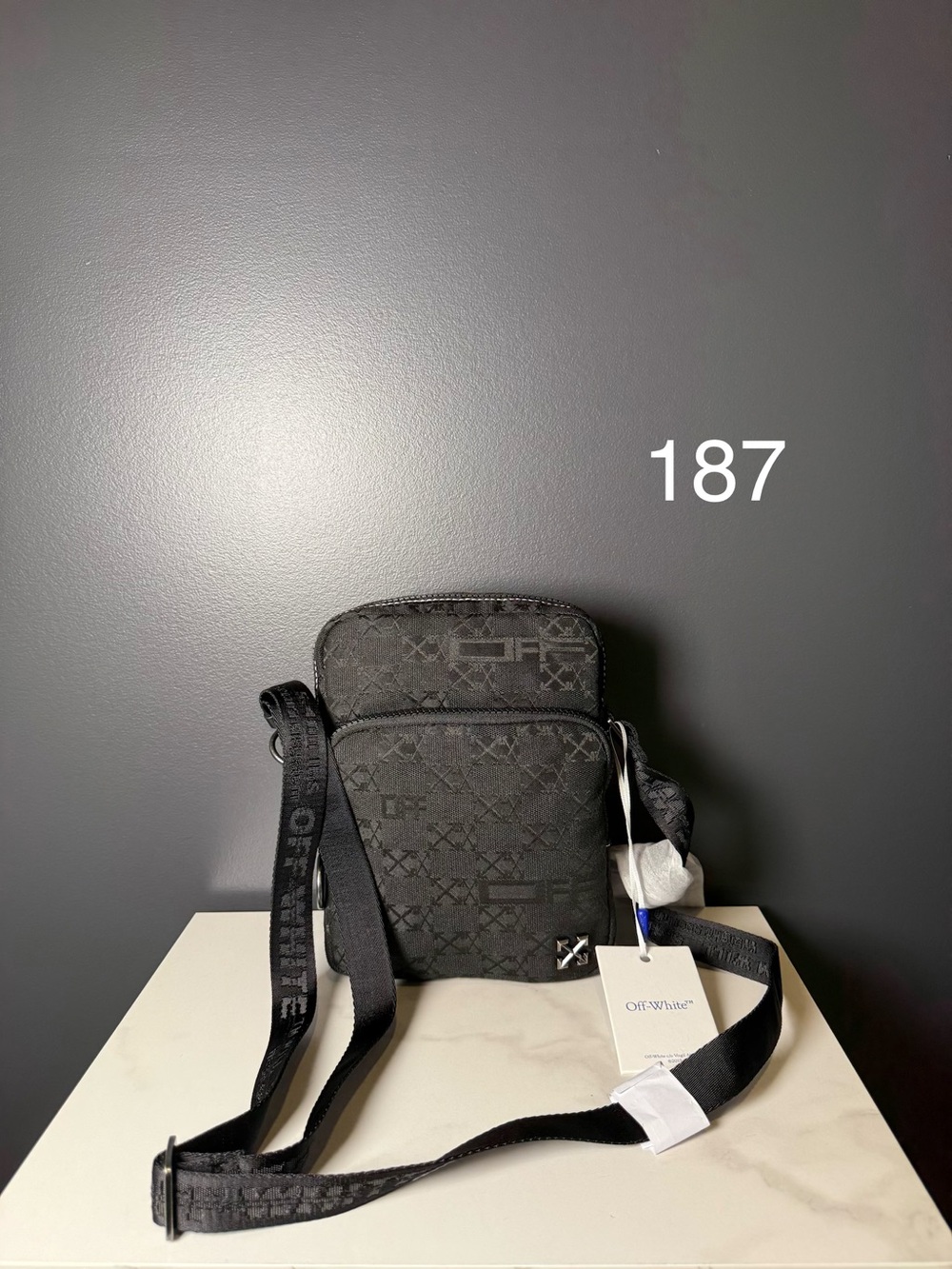 Off-White Black Monogram Mini Messenger Crossbody